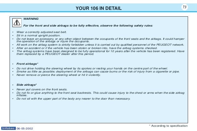 Peugeot 106 owners manual