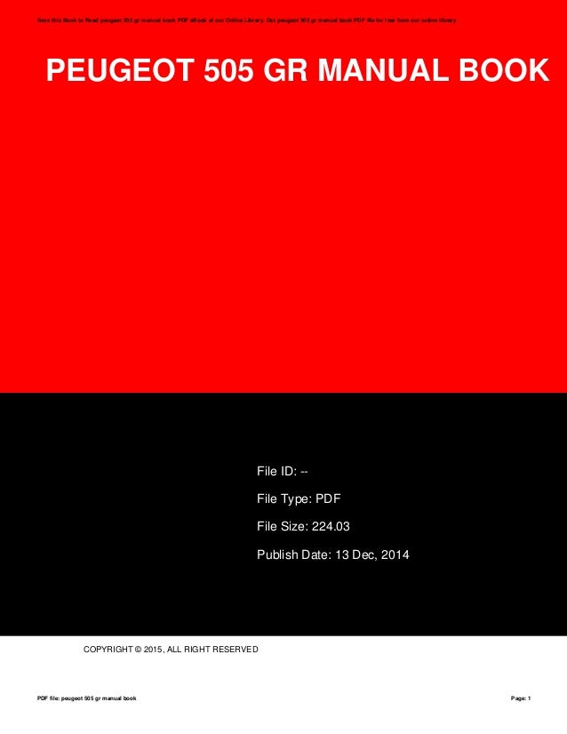 Peugeot 505 gr manual book