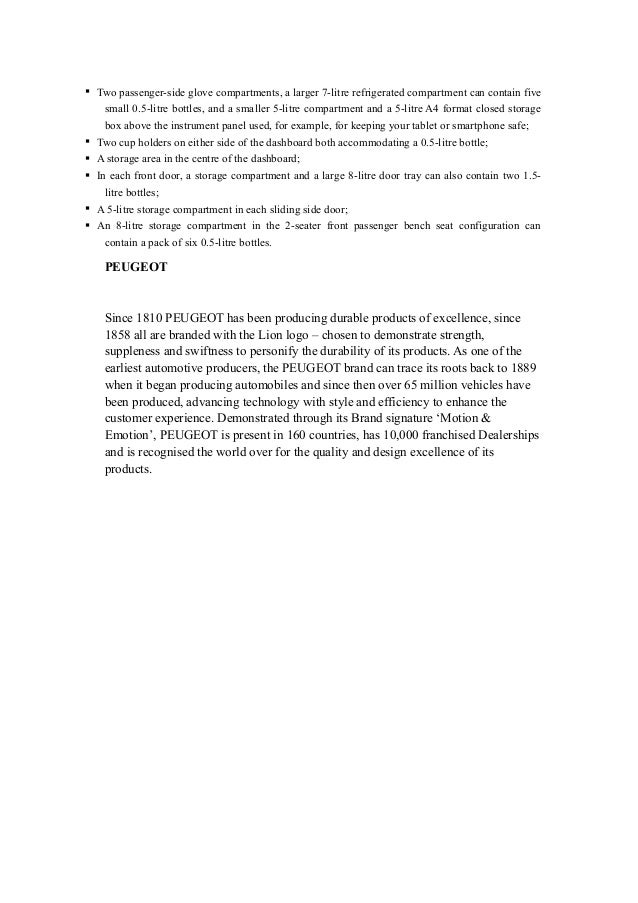 Peugeot Traveller Press Release
