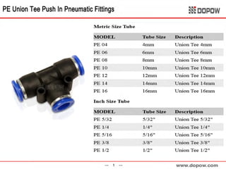 PE Union Tee Push In Pneumatic Fittings 