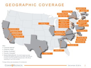 G E O G R A P H I C C O V E R A G E
December 23,2016 2
 