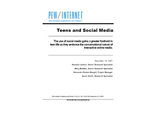 Pew Teens Online