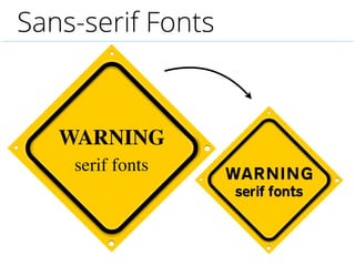 Sans-serif Fonts
WARNING
serif fonts WARNING
serif fonts
 