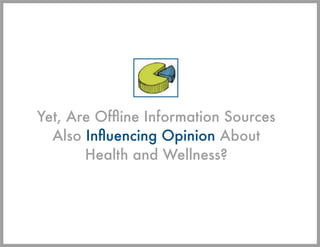 Yet, Are Ofﬂine Information Sources
  Also Inﬂuencing Opinion About
       Health and Wellness?
 