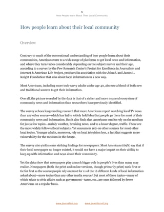 How Local People Learn about their Local Community | PDF