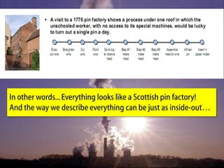 In other words... Everything looks like a Scottish pin factory!
And the way we describe everything can be just as inside-out…
 