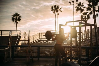 Gym with the sunset