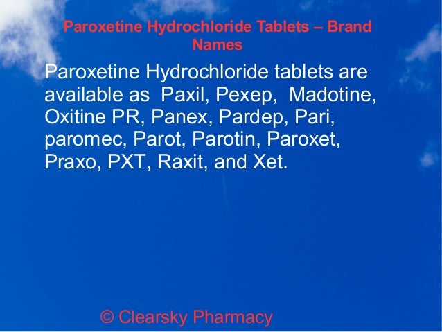 paroxetine hydrochloride