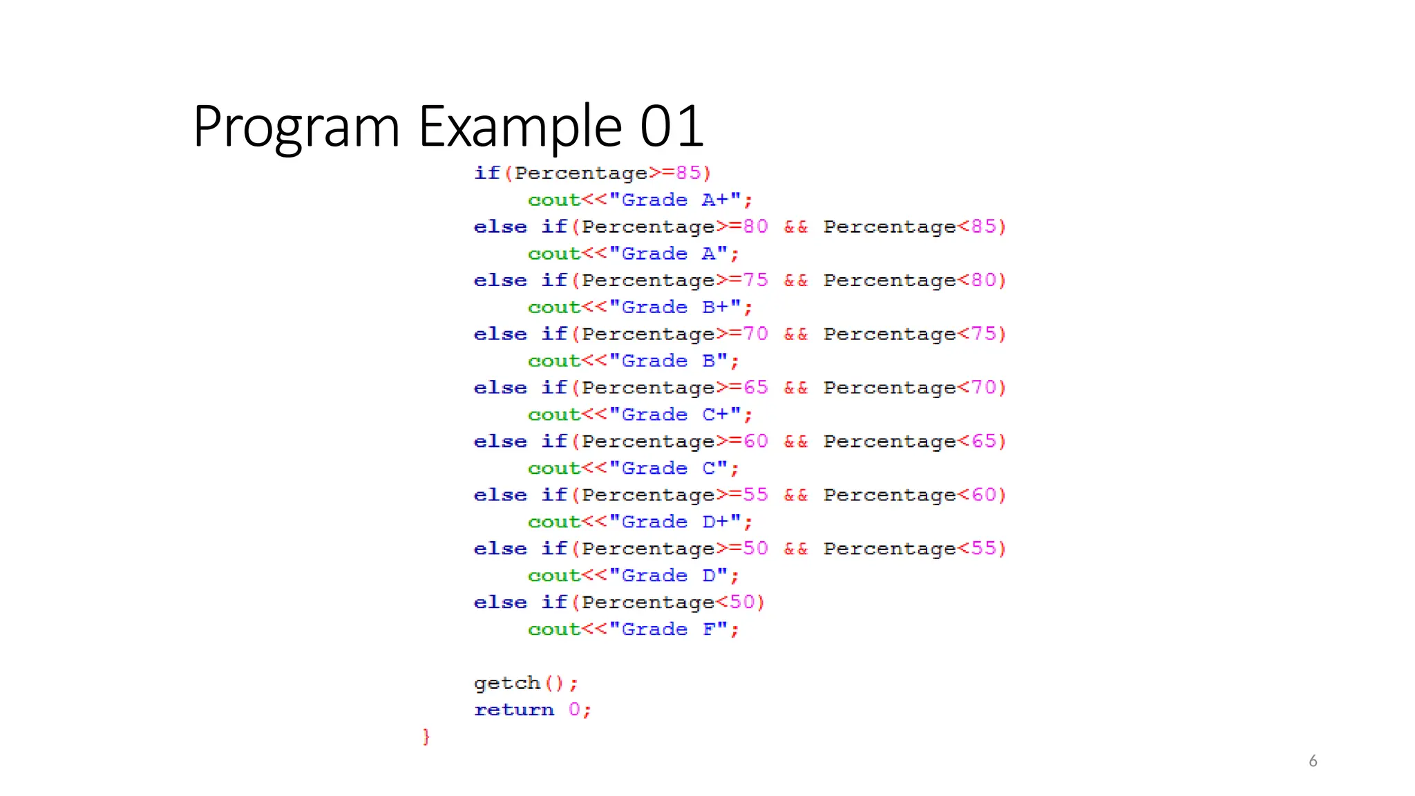 Program Example 01
6
 