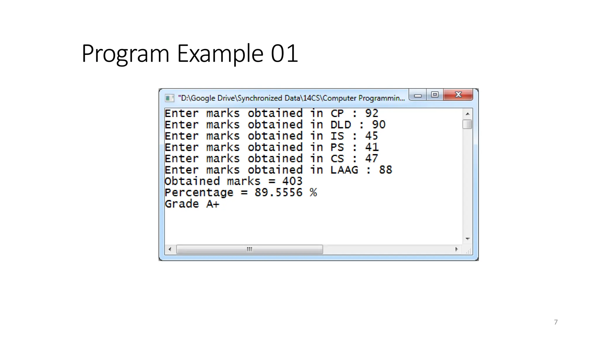 Program Example 01
7
 