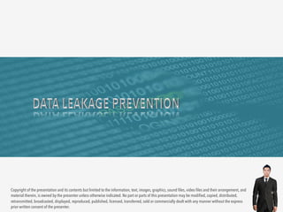 Copyright of the presentation and its contents but limited to the information, text, images, graphics, sound files, video files and their arrangement, and 
material therein, is owned by the presenter unless otherwise indicated. No part or parts of this presentation may be modified, copied, distributed, 
retransmitted, broadcasted, displayed, reproduced, published, licensed, transferred, sold or commercially dealt with any manner without the express 
prior written consent of the presenter. 
 