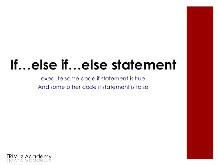 Programming Basics If Then Else Switch Operators