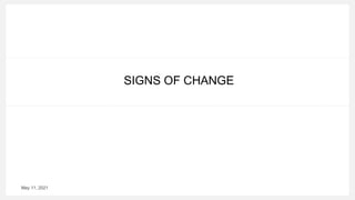 SIGNS OF CHANGE
May 11, 2021
 