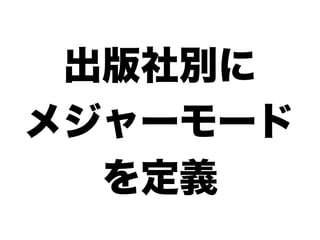 出版社別に
メジャーモード
  を定義
 