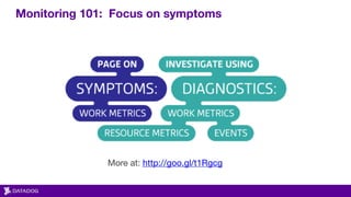 Monitoring 101: Focus on symptoms
More at: http://goo.gl/t1Rgcg
 