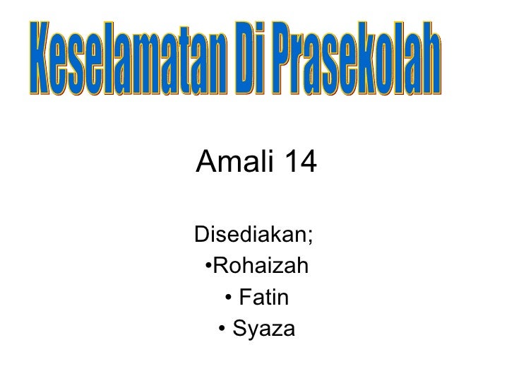 Keselamatan Di Prasekolah