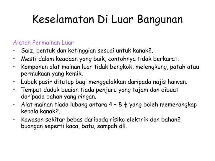 Keselamatan di Prasekolah