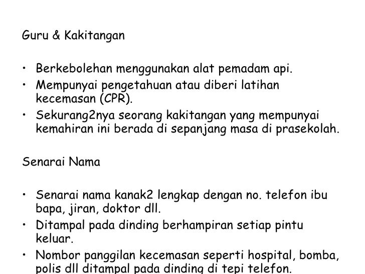 Keselamatan Di Prasekolah