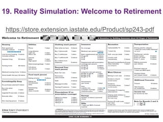 19. Reality Simulation: Welcome to Retirement
https://store.extension.iastate.edu/Product/sp243-pdf
33
 