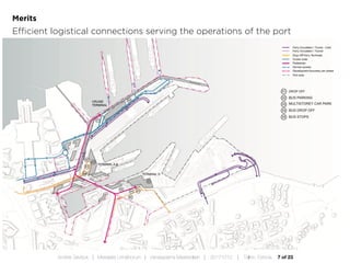 7 of 23Andres Sevtsuk | Mereääre Linnafoorum | Vanasadama Masterplaan | 20171010 | Tallinn, Estonia
Merits
Efficient logistical connections serving the operations of the port
 