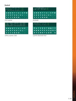 1:19
Inngangur
Grín saumar
Cyrillic Rússneskt letur
Útlínu saumar (720)
6NULIVWDÀU
Stafróf
 