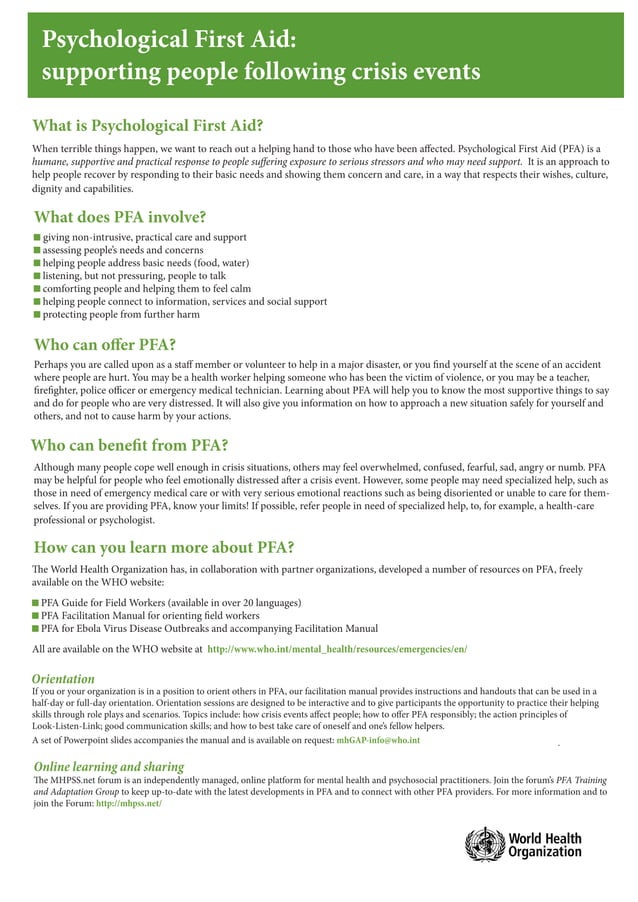 Psychological First Aid | PDF