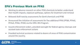 Risk Reduction Initiatives for Per- and Polyfluoroalkyl substances in the United States