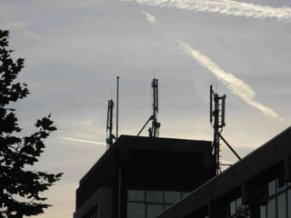 Mobile Phones (3)
Recognise the masts?
• Each cell has a transmitter and receiver mast
• Notice the typical three way structure
 