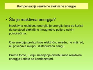 Komenzacija reaktivne elektricne energije