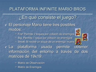 Diseño y Análisis Agente autónomo videojuego Super Mario Bros | PPTX