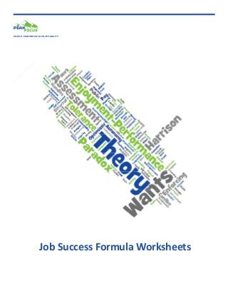 PEOPLE. PERFORMANCE. PROFITABILITY.

Job Success Formula Worksheets

 
