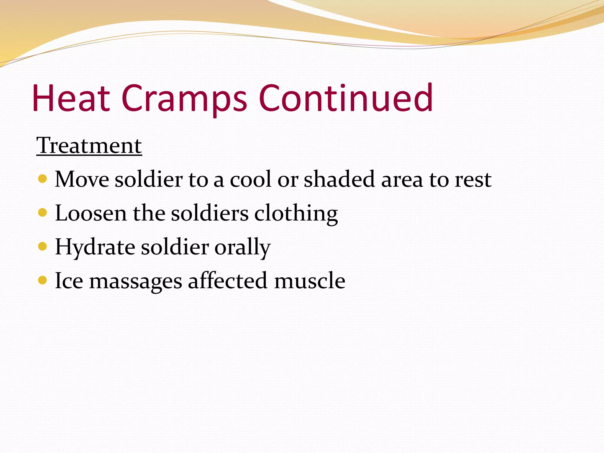 Hot Weather Injuri Army Heat Injuries | PPTX