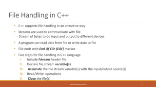 Pf cs102 programming-8 [file handling] (1) | PPTX | Programming ...