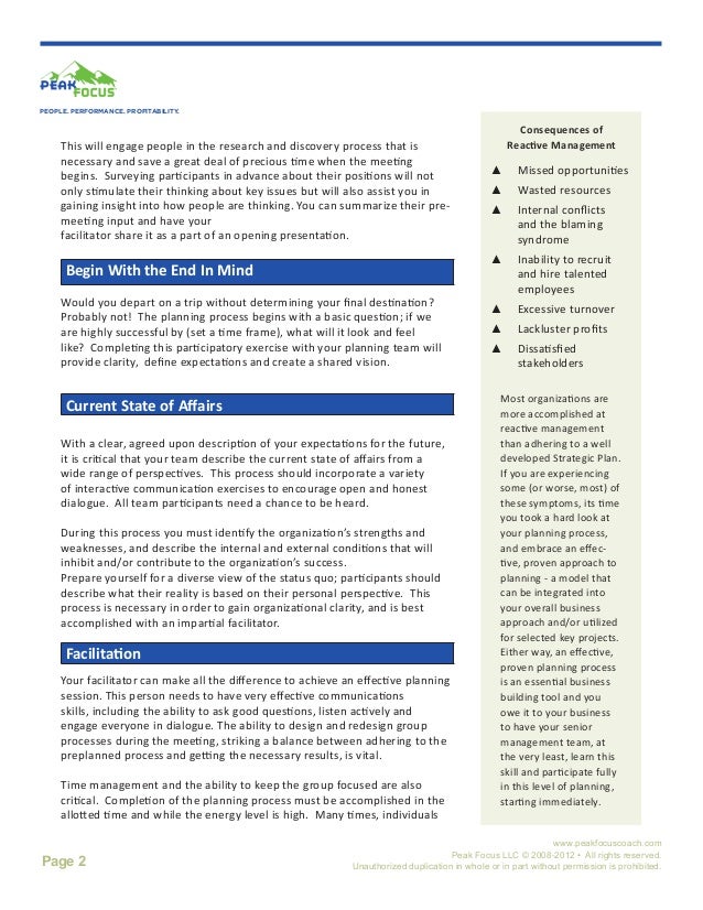 Why, What and How? Strategic Planning White Paper