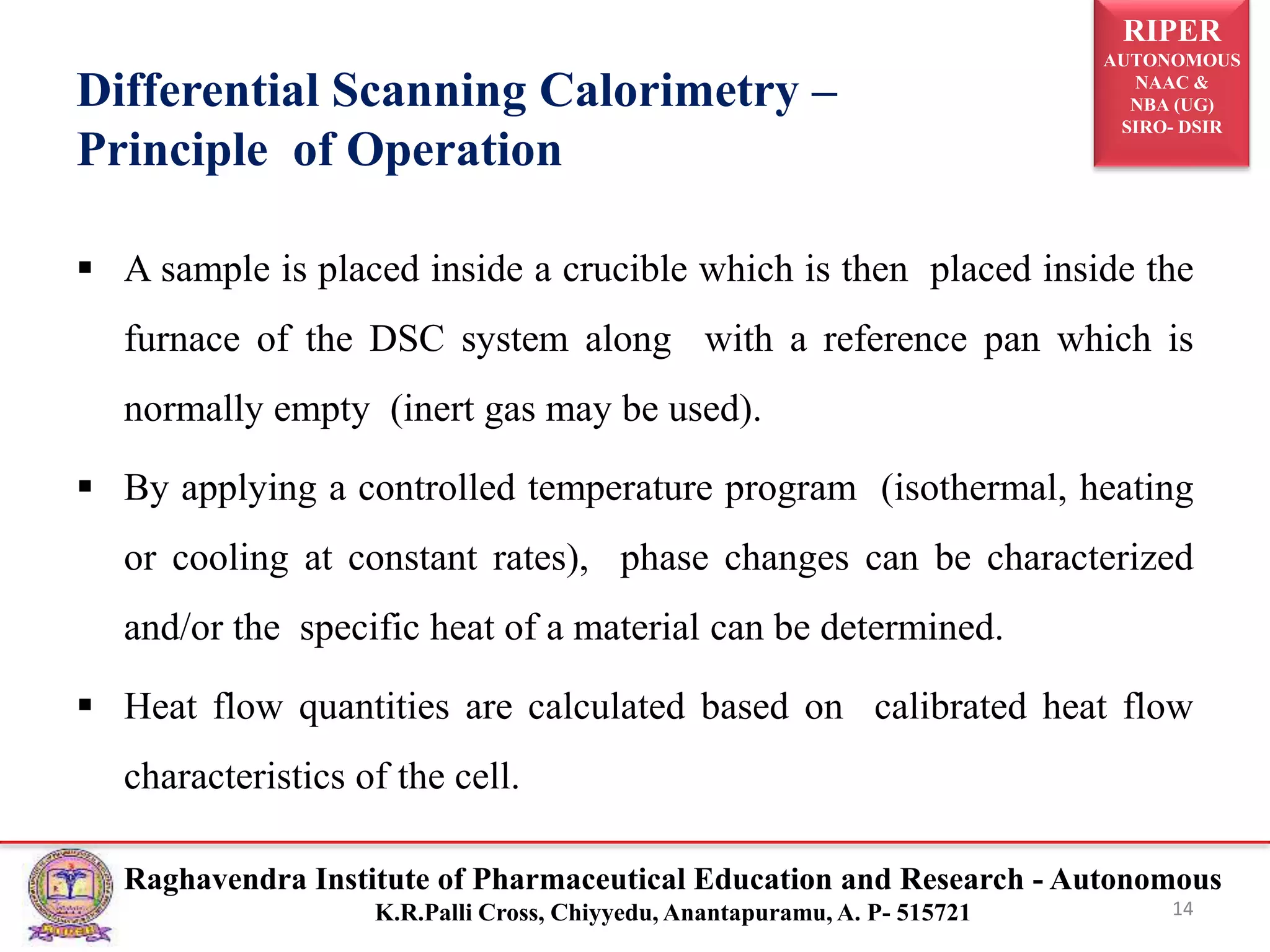 Differential Thermal Analysis And Differential Scanning Calorimetry