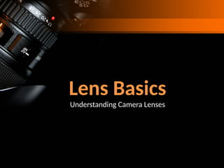 Lens Basics
Understanding Camera Lenses
 