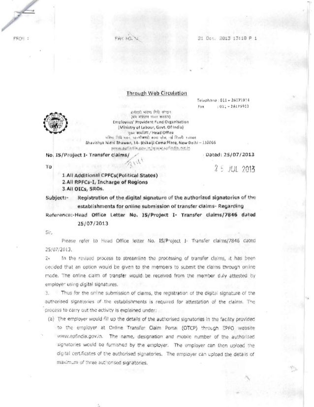 Pf digital signature circular