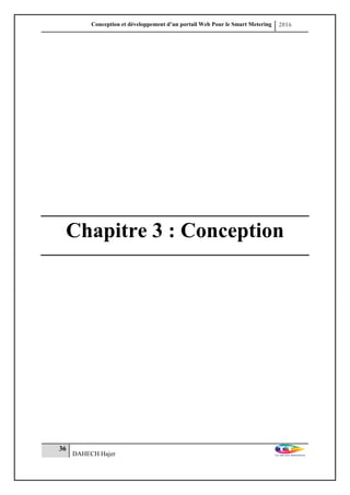 Conception et développement d’un portail Web Pour le Smart Metering 2016
36
DAHECH Hajer
Chapitre 3 : Conception
 