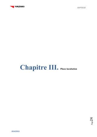 SUPTECH
2014/2015
Page24
Chapitre III. Phase incubation
 