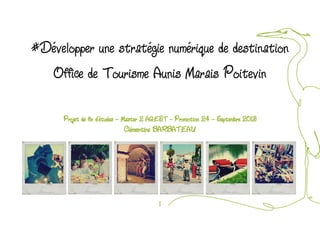 1 
#Développer une stratégie numérique de destination 
Office de Tourisme Aunis Marais Poitevin 
Projet de fin d’études – Master 2 AGEST - Promotion 24 – Septembre 2013 
Clémentine BARBATEAU  