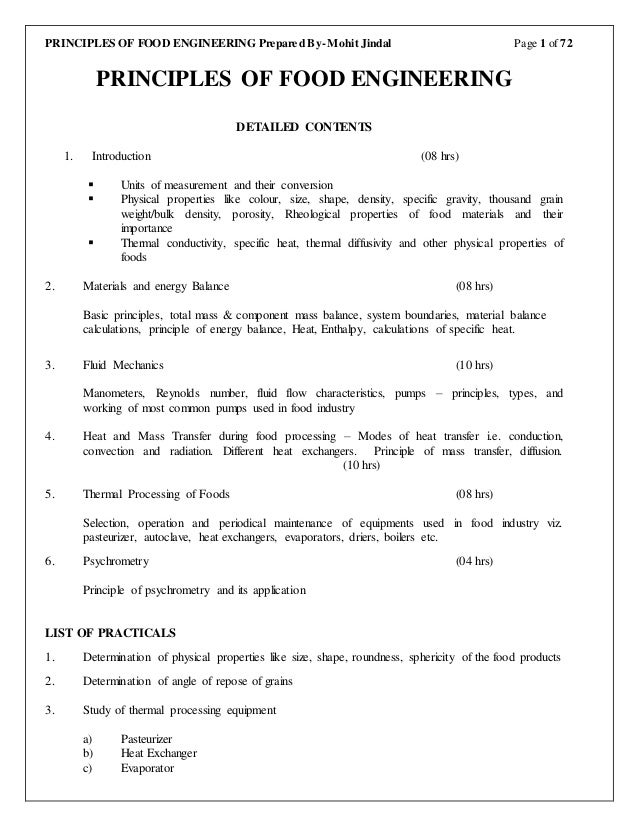 PRINCIPLES OF FOOD ENGINEERING