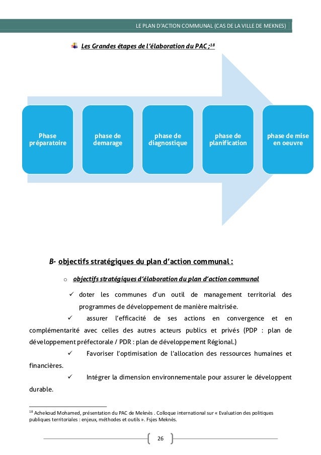 LE PLAN D’ACTION COMMUNAL UN CHOIX STRATEGIQUE POUR UN DEVELOPPEMENT