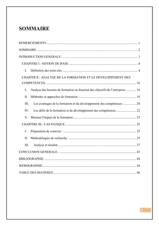 INGENIERIE DES RH : FORMATION ET DEVELOPPEMENT DES COMPETENCES | PDF