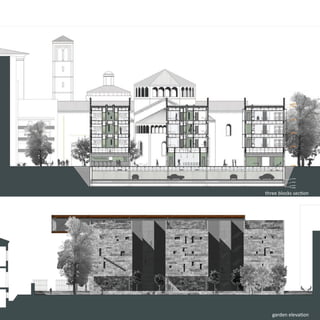three blocks section




   garden elevation
 