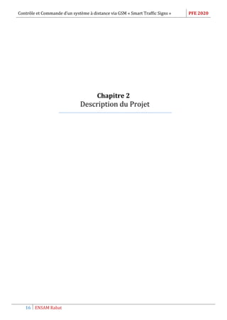 Contrôle et Commande d’un système à distance via GSM « Smart Traffic Signs » PFE 2020
16 ENSAM Rabat
Chapitre 2
Description du Projet
 