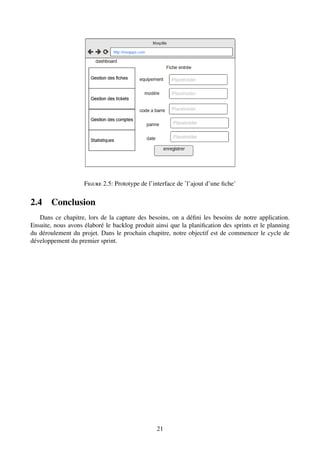 Figure 2.5: Prototype de l’interface de ’l’ajout d’une fiche’
2.4 Conclusion
Dans ce chapitre, lors de la capture des beso...