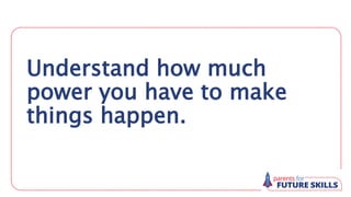 Understand how much
power you have to make
things happen.
 