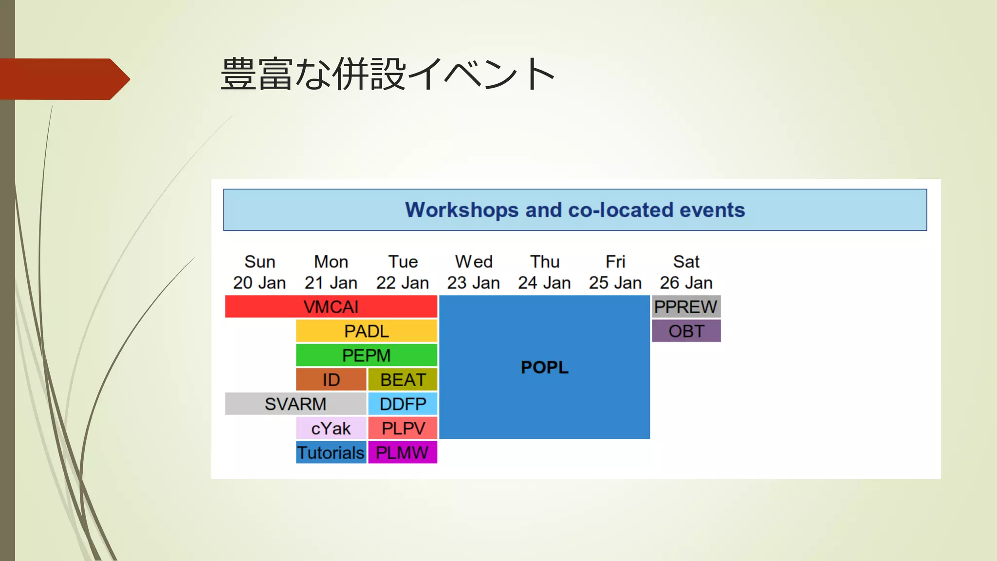 豊富な併設イベント
 