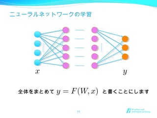 ニューラルネットワークの学習
11
全体をまとめて と書くことにします
 