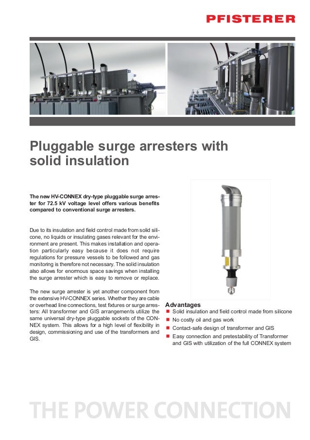Pfiserer HV Connex Surge Arresters Sizes 4 (72.5kV) & 5S (145 kV)